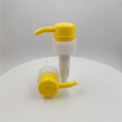 Bene durevole resistente 33mm della pompa della lozione del bambino costolato giallo della chiusura 4cc/T