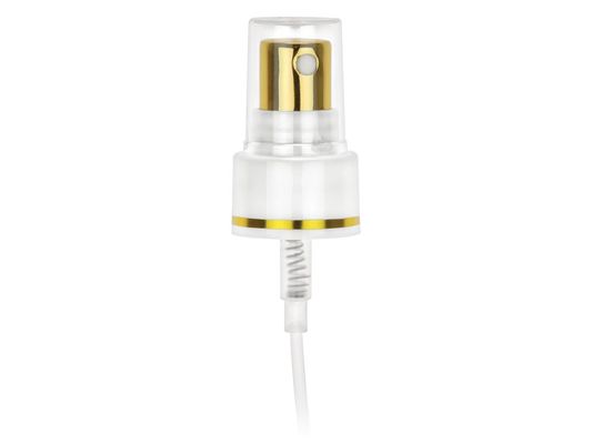 spruzzatore della foschia del profumo 1.4cc/T di 18mm, oro cosmetico dell'erogatore della pompa e chiusura d'argento