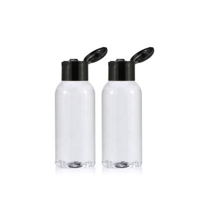 Berretti neri a pressione trasparenti di 100ml Flip Top Plastic Bottles With