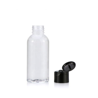 Berretti neri a pressione trasparenti di 100ml Flip Top Plastic Bottles With