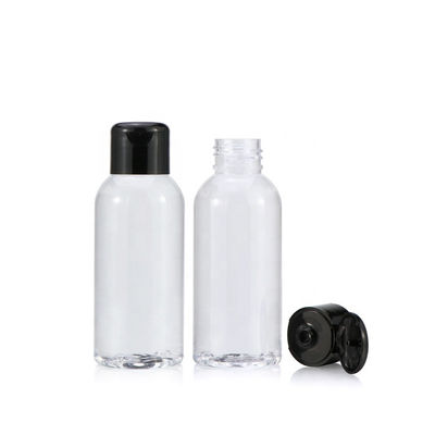 Berretti neri a pressione trasparenti di 100ml Flip Top Plastic Bottles With
