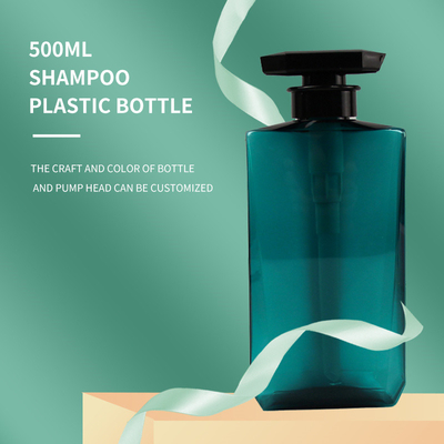 Stampa di chiara bottiglia quadrata vuota della pompa della lozione dell'ANIMALE DOMESTICO 500ml per le bottiglie del balsamo e dello sciampo