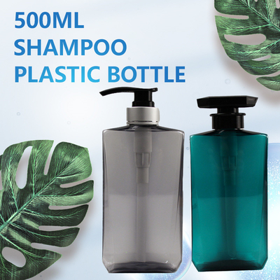 Stampa di chiara bottiglia quadrata vuota della pompa della lozione dell'ANIMALE DOMESTICO 500ml per le bottiglie del balsamo e dello sciampo